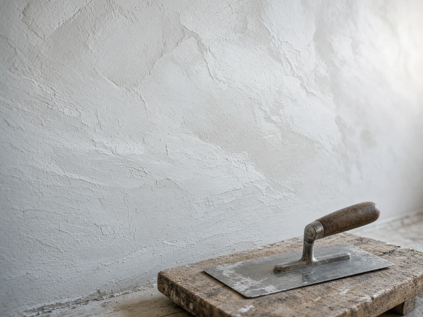 Handwerker an einer Wandfläche